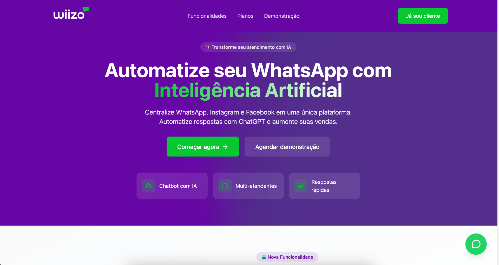WiizoChat - Plataforma de Atendimento com IA